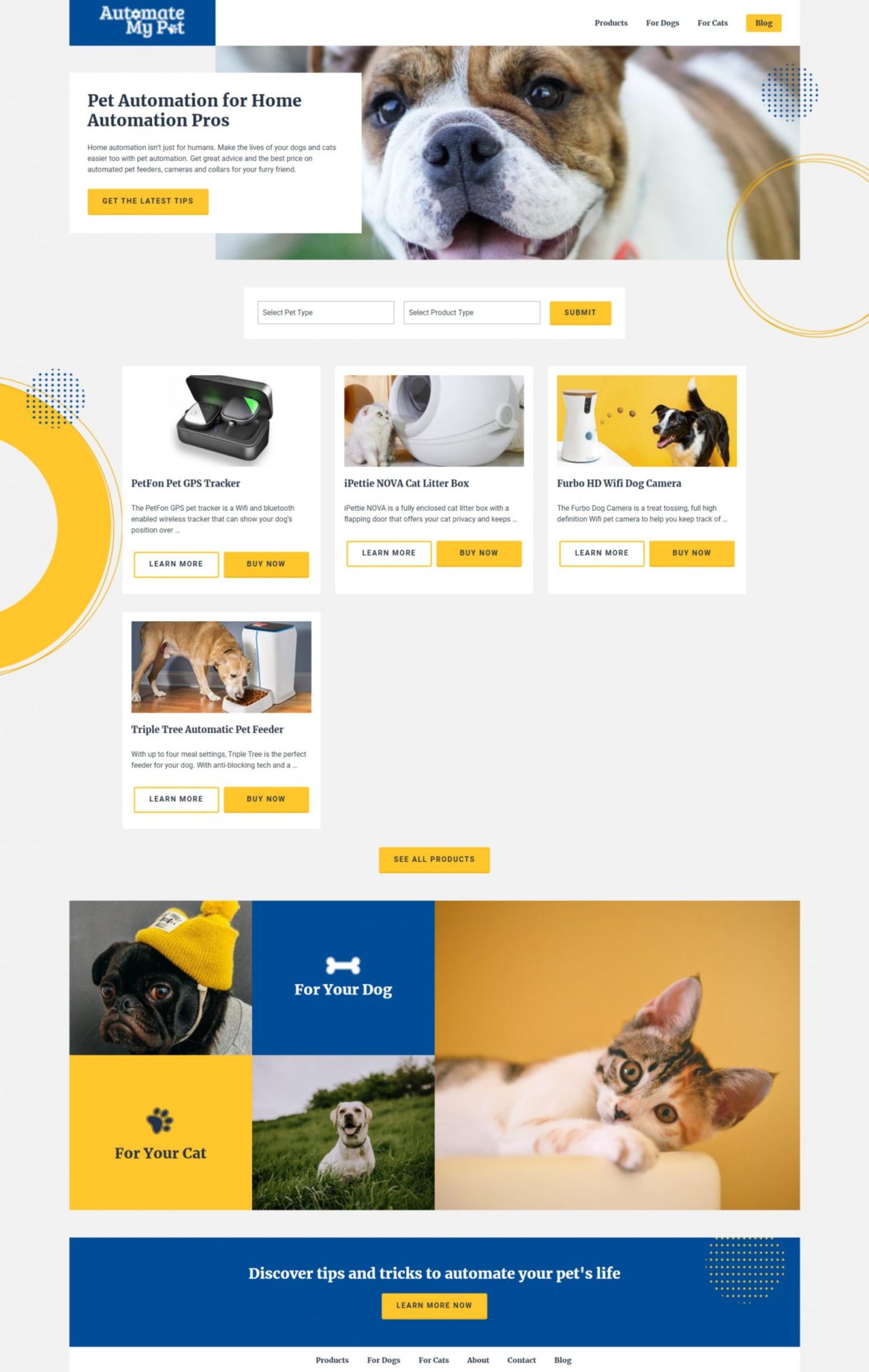 Automate My Pet Homepage